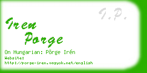 iren porge business card