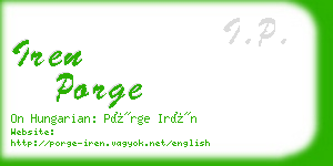 iren porge business card